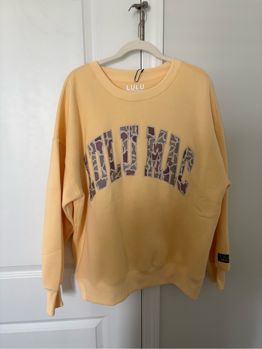 Lulu Mac Butter Yellow Camo Crewneck